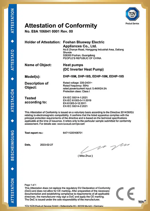 Blueway HVAC certification